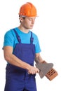 Builder with tools Royalty Free Stock Photo