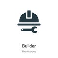 Builder vector icon on white background. Flat vector builder icon symbol sign from modern professions collection for mobile