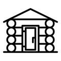 Builder wood house icon, outline style
