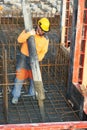 Builder worker at concrete work