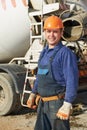 Builder worker at construction site Royalty Free Stock Photo