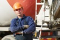 Builder worker at construction site Royalty Free Stock Photo