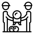 Builder working group icon, outline style