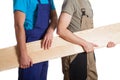 Builders with board Royalty Free Stock Photo
