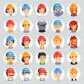 Builders Cartoon Characters Icons Set1.2