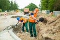 Builders on a construction site