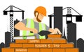 Builders day, engineers day, crane operators day, architects day, labor day concept vector illustration Royalty Free Stock Photo