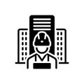 Black solid icon for Builders, architect and designer