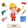 Builders icons set Royalty Free Stock Photo