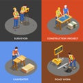 Builders Isometric Design Concept