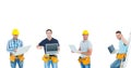 builders with laptop Royalty Free Stock Photo