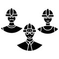 Builders team icon, vector illustration, sign on isolated background