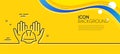 Builders union line icon. Care ocnstruction workers sign. Minimal line yellow banner. Vector