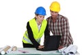 Builders working together Royalty Free Stock Photo