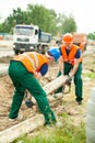 Builders working together Royalty Free Stock Photo