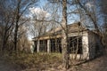 Abandoned house in destroyed village of Kopachi Chernobyl zone, Ukraine Royalty Free Stock Photo