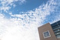 Building again Altocumulus tiny fluffy cloud Royalty Free Stock Photo