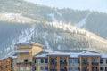 Building against mountain with pistes in Park City Royalty Free Stock Photo