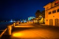 Building along a path at night in Clearwater Beach, Florida. Royalty Free Stock Photo