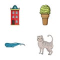 Building, animal and other web icon in cartoon style.food, breed icons in set collection.