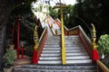 Building antique naga stairs of Wat Khao Phra Si Sanphet Chayaram temple for thai people traveler travel visit and respect praying