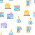 Building Architecture Collection Icons Set Vector Illustrations Royalty Free Stock Photo
