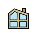 Building architecture house icon. Simple color with outline vector elements of architecture icons for ui and ux, website or mobile Royalty Free Stock Photo