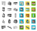 Building and architecture mono,flat icons in set collection for design.The building and dwelling vector isometric symbol