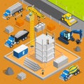 Building Area Isometric Composition Royalty Free Stock Photo