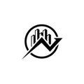 Building Arrow Logo, Apartment Luxury Real Estate Building Vector Logo Template