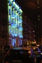 Iluminated building , facade, Frankfurt