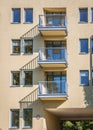 Building, Balconies and shadows Royalty Free Stock Photo