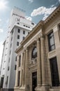 The building of bank in the center of old San Juan Royalty Free Stock Photo