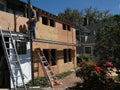 Building a barn attached to Classic New England House Royalty Free Stock Photo