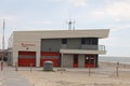 Building of the baywatch (reddingsbrigade in dutch) at the North Sea coast of Noordwijk Royalty Free Stock Photo