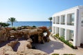 The building and beach at luxury hotel Royalty Free Stock Photo