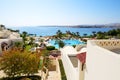 Building and the beach at luxury hotel Royalty Free Stock Photo