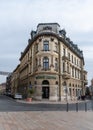 Building with beautiful ornamental facade in town of Pecs, Hungary