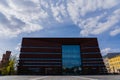 Building with black facade on urban