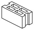 Building block icon. Concrete or clay hollow brick