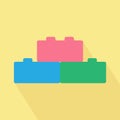 Building block icon. Flat vector related icon with long shadow for web and mobile applications. Royalty Free Stock Photo