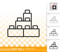 Building Block toy simple black line vector icon