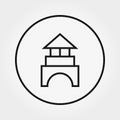 Building blocks. Cubes. Constructor. Toy. Icon. Vector. Editable Thin line. Royalty Free Stock Photo