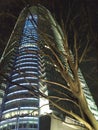 A building and branch at Roppongi hill, Tokyo 2016 Royalty Free Stock Photo