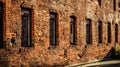 Building, brick wall, even row of bricks Royalty Free Stock Photo