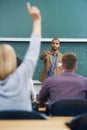 Building bright minds. a young male teacher giving a lesson to his students on the lecture hall.