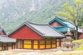 The building of Buddhist Sinheungsa Temple in Seoraksan