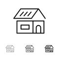 Building, Build, Construction, Home Bold and thin black line icon set