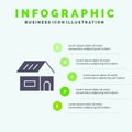 Building, Build, Construction, Home Solid Icon Infographics 5 Steps Presentation Background