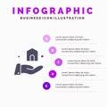 Building, Build, Construction Solid Icon Infographics 5 Steps Presentation Background